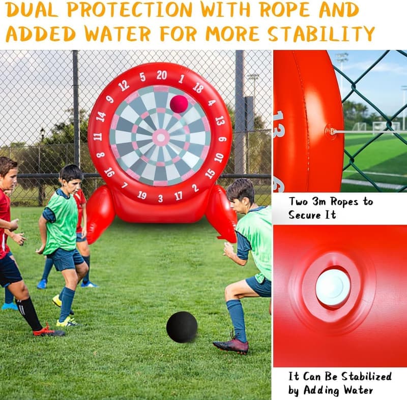 Giant Kick Darts Game Set - Outdoor Soccer Dartboard with Balls