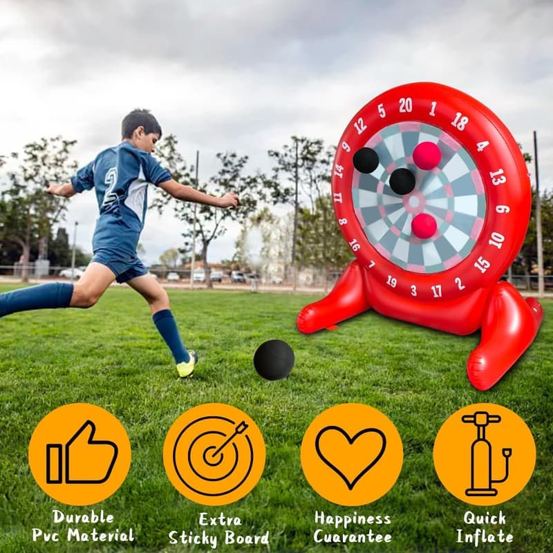 Giant Kick Darts Game Set - Outdoor Soccer Dartboard with Balls