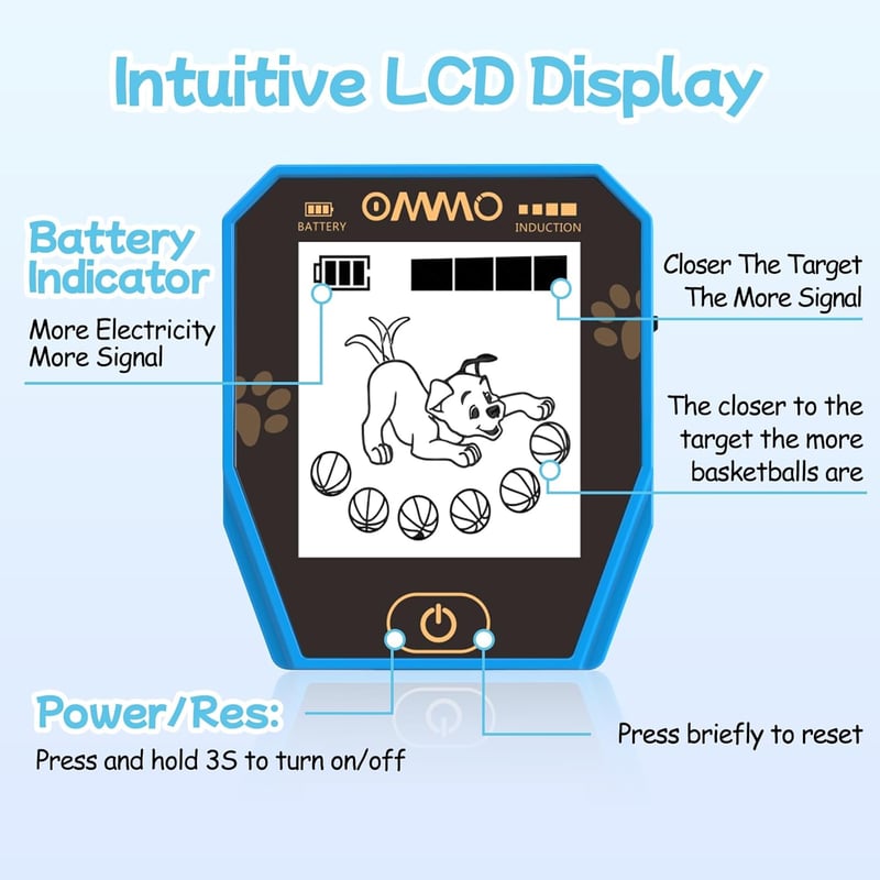 Kids Waterproof Metal Detector with LCD Display and Rechargeable Battery
