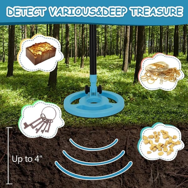 Kids' Adjustable Metal Detector with LCD Display for Exploration