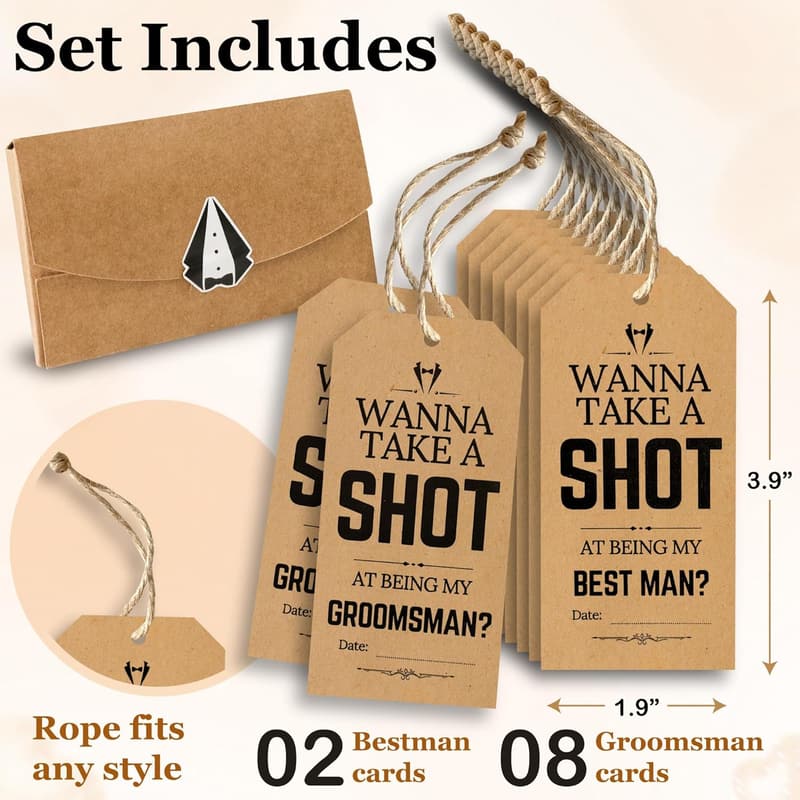 Groomsmen Proposal Set - 8 Cards & 2 Best Man Gifts