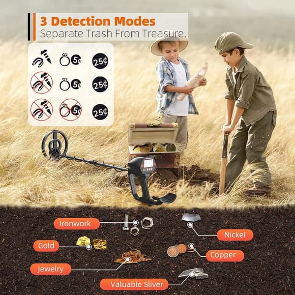 Kids' Waterproof Metal Detector with 8