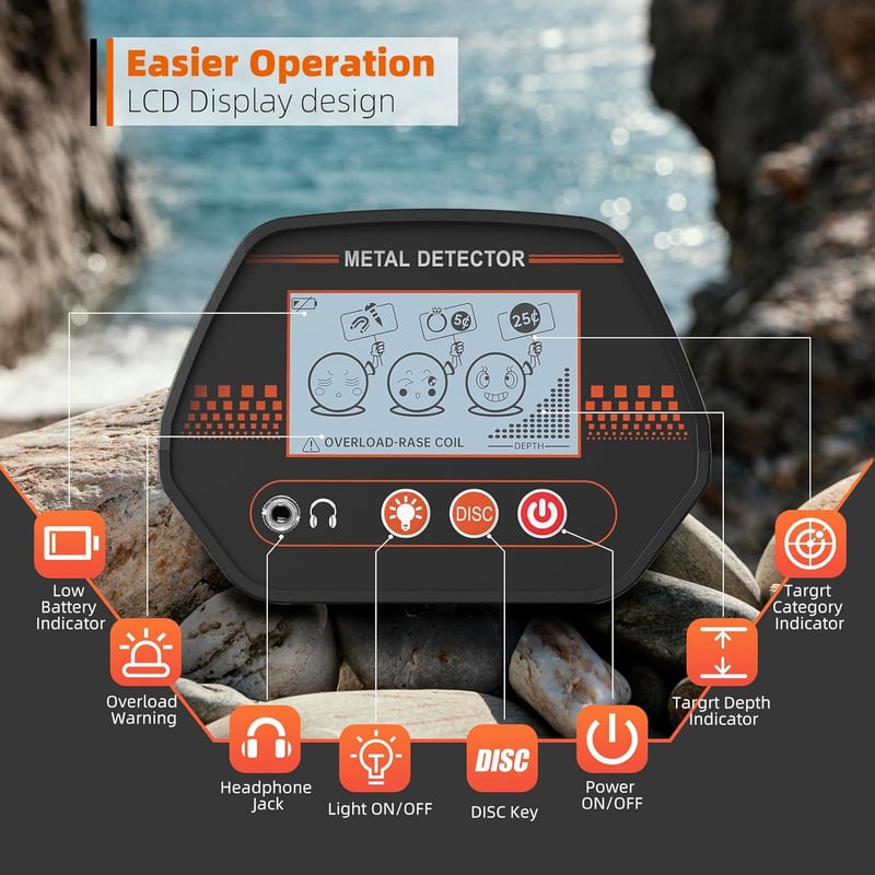 Kids' Waterproof Metal Detector with 8
