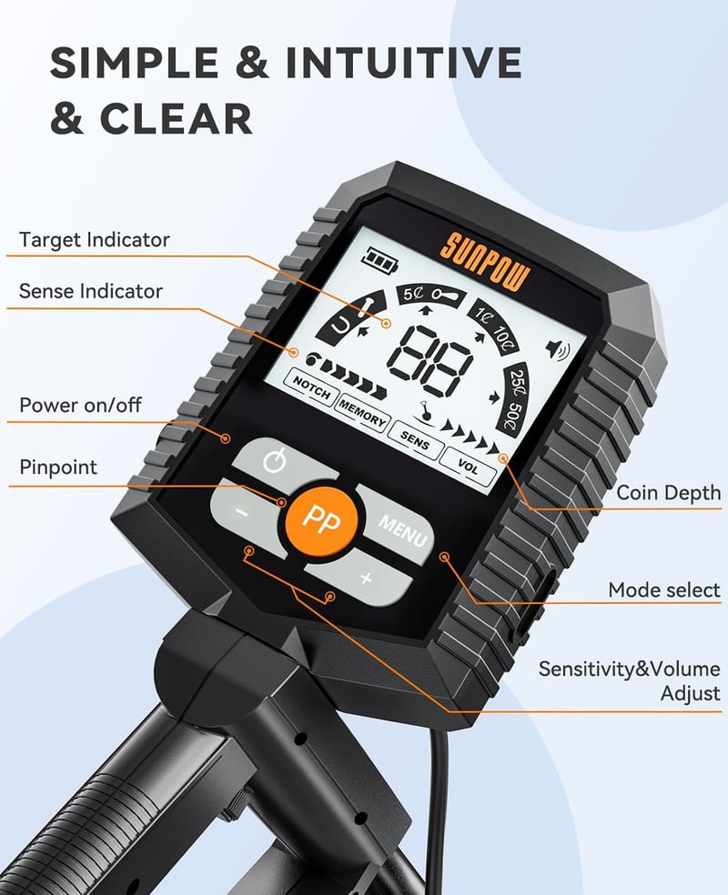 Waterproof Metal Detector for Adults & Kids with LCD Display