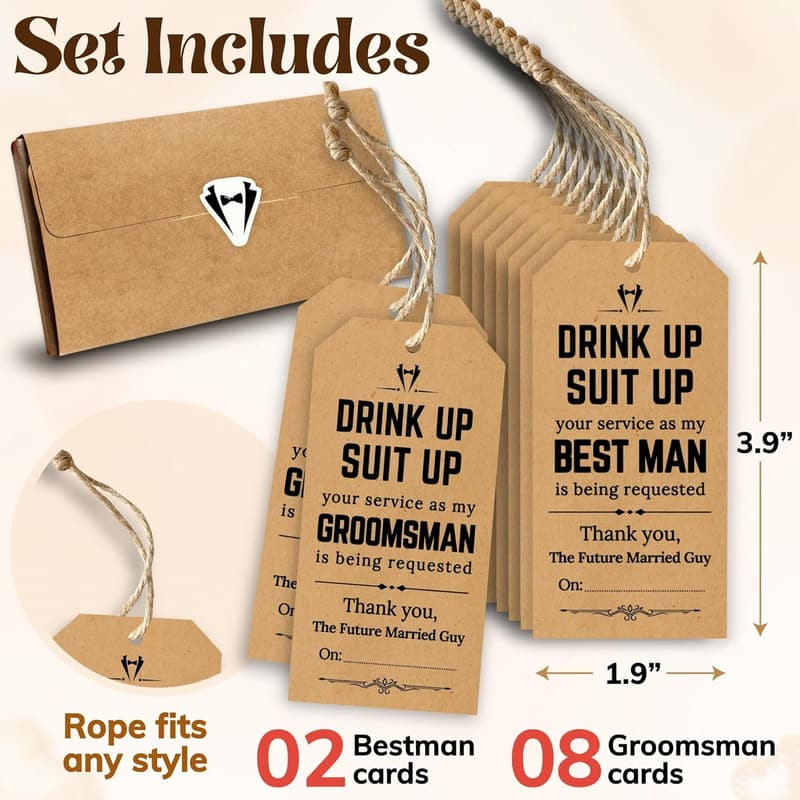 Groomsmen Proposal Set - 8 Cards & 2 Best Man Gifts