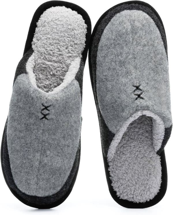 Cozy Two-Tone Memory Foam Slippers for Men