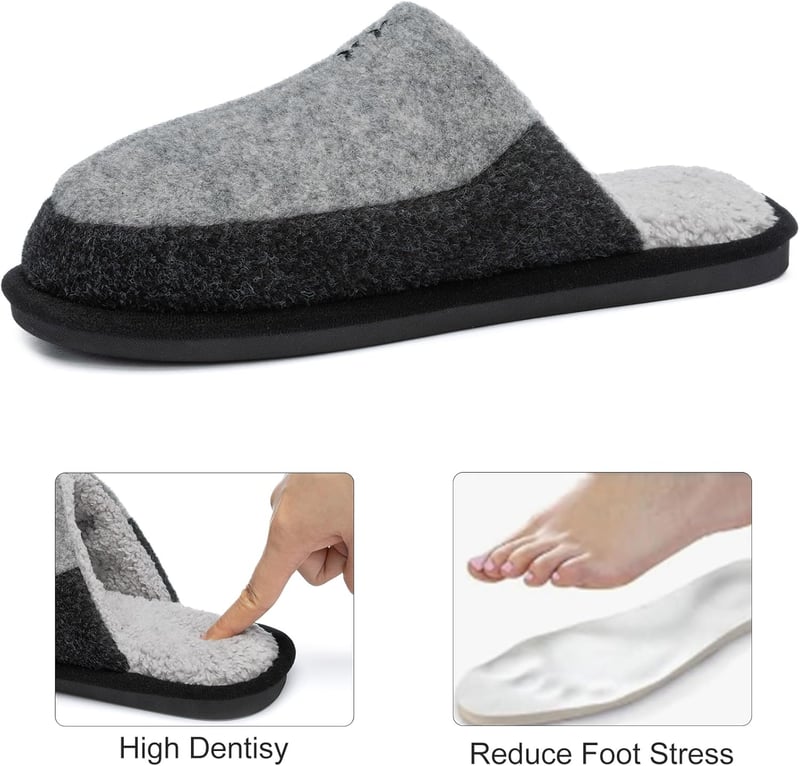 Cozy Two-Tone Memory Foam Slippers for Men