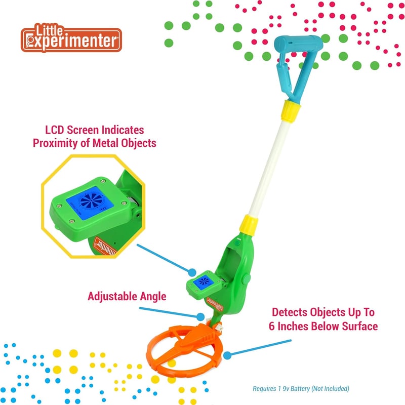 Kids' Adjustable Metal Detector with LCD Screen, STEM Outdoor Kit