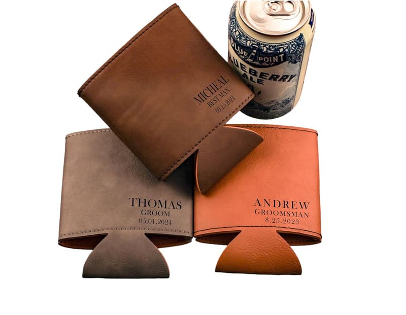 Personalized Engraved Can Cooler for Groomsmen