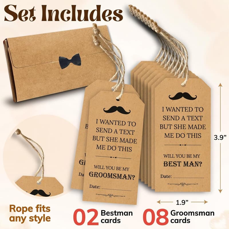 Groomsmen Proposal Cards Set - 8 Groomsman & 2 Best Man Gifts