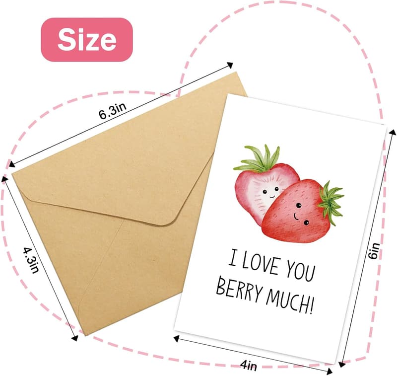 Funny Valentine's Day Card Set - 24 Assorted Cards with Envelopes