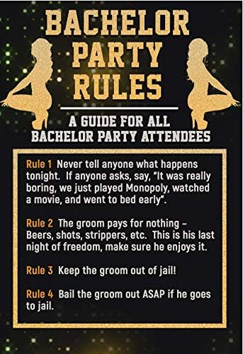 Bachelor Party Gag Gift Cards - Set of 8 Drinking Rules