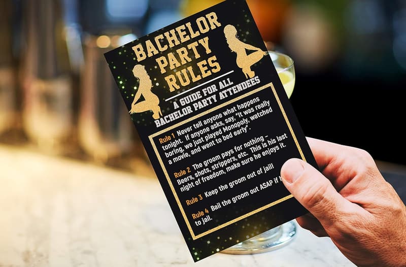 Bachelor Party Gag Gift Cards - Set of 8 Drinking Rules