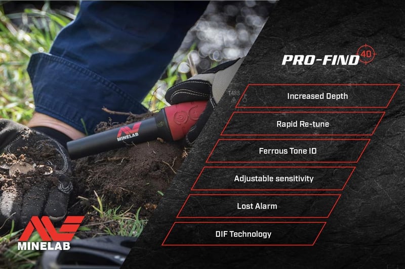 PRO-FIND 40 Waterproof Pinpointer Metal Detector for Experts