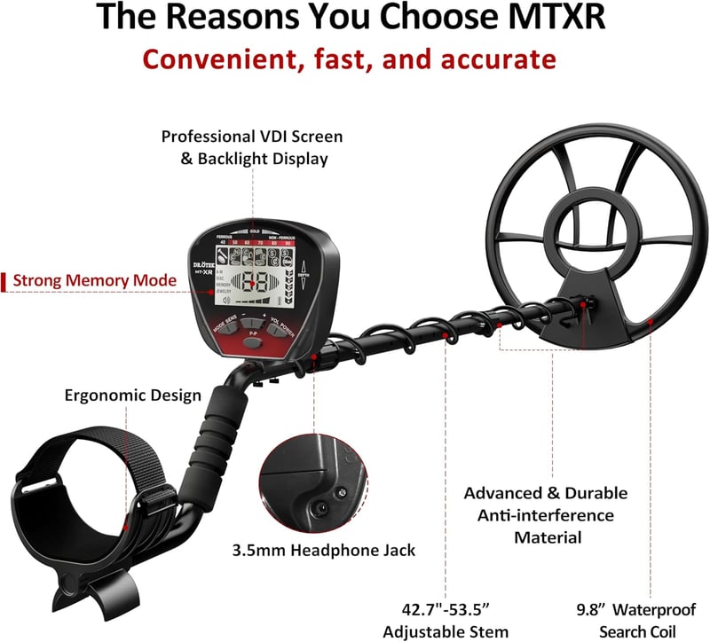 Professional Waterproof Metal Detector for Adults - 10