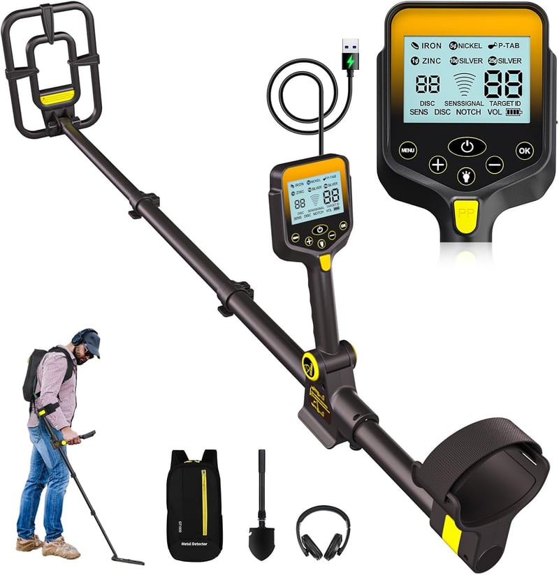 Waterproof Metal Detector for Adults - Rechargeable, 10