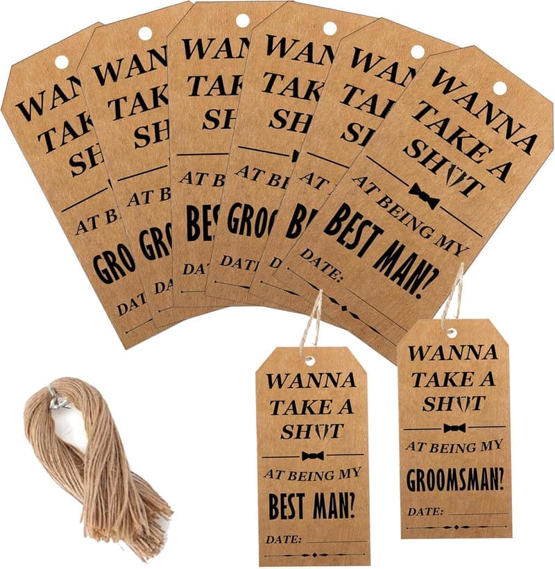 Groomsmen Proposal Cards Set - 10 Funny Shot Tag Cards