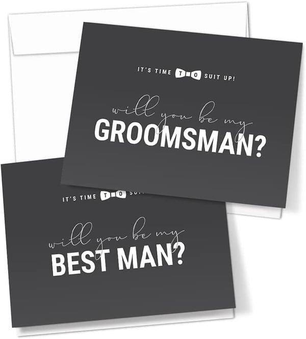 Groomsman Proposal Cards Set - 10 Cards with Envelopes