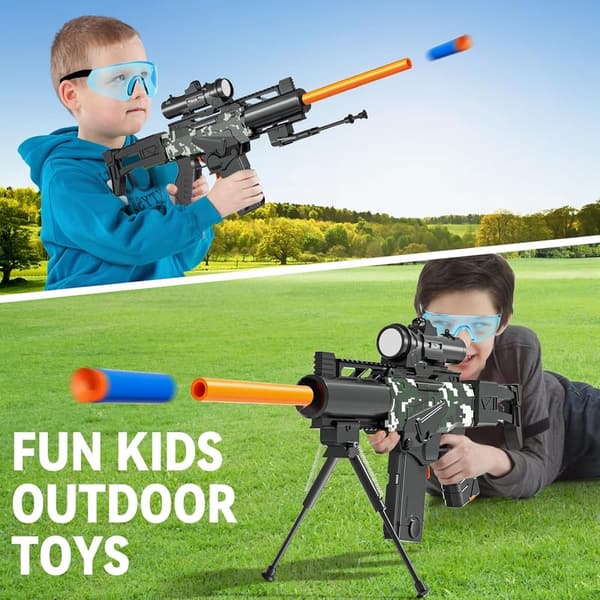 Automatic Sniper Rifle Toy with Scope and Tactical Vest Kit for Boys