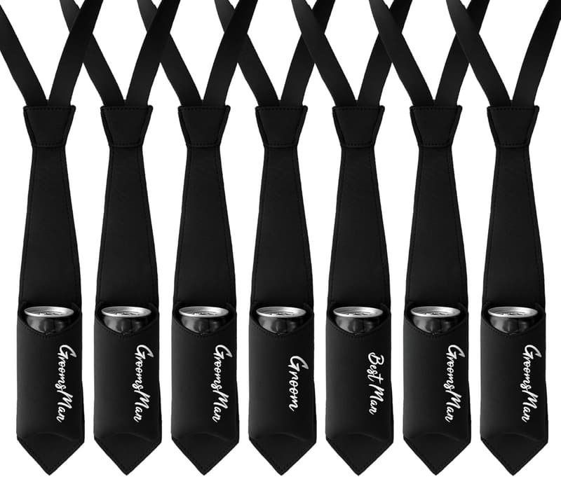 Funny Bachelor Party Necktie Can Holder for Groomsmen