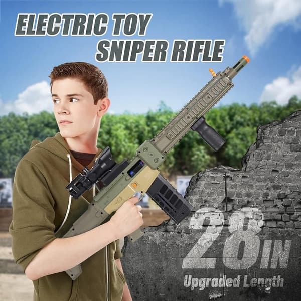 Nerf Foam Blaster Sniper Rifle with 100 Bullets and Scope