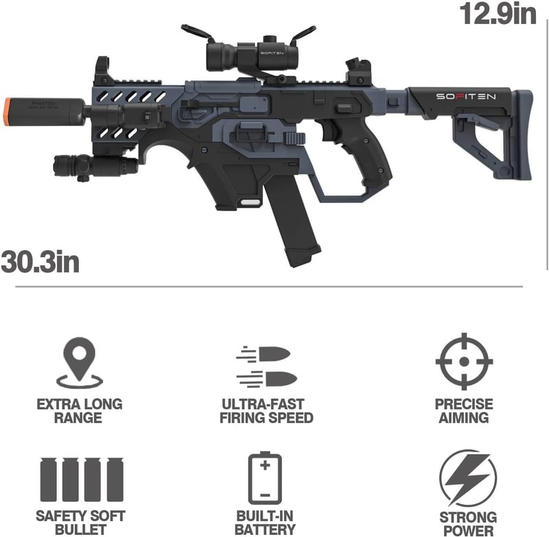Automatic Sniper Toy Gun Kit with Vest, Scope & 120 Darts