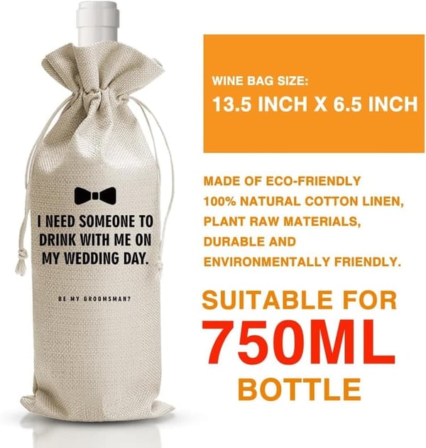 Groomsman Proposal Wine Bag - Wedding Gift Essentials