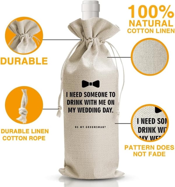 Groomsman Proposal Wine Bag - Wedding Gift Essentials