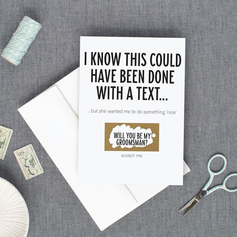 Groomsman Proposal Scratch-Off Card for Bridal Party