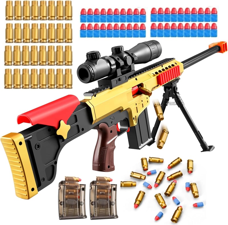 Realistic Foam Sniper Rifle Blaster with Scope for Ages 8+