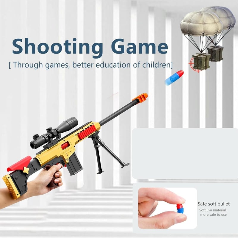 Realistic Foam Sniper Rifle Blaster with Scope for Ages 8+