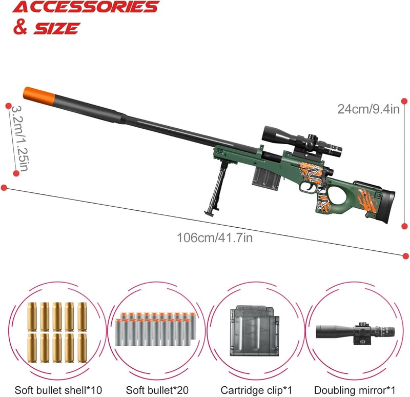 Foam Dart Shotgun Blaster for Ages 8+, Green