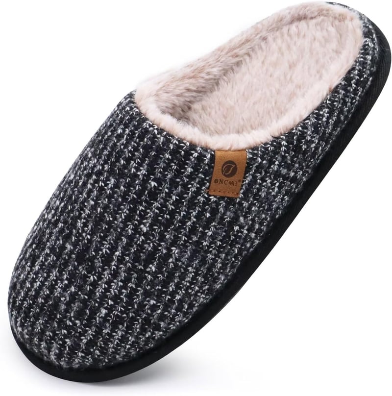Cozy Memory Foam Scuff Slippers for Men with Arch Support