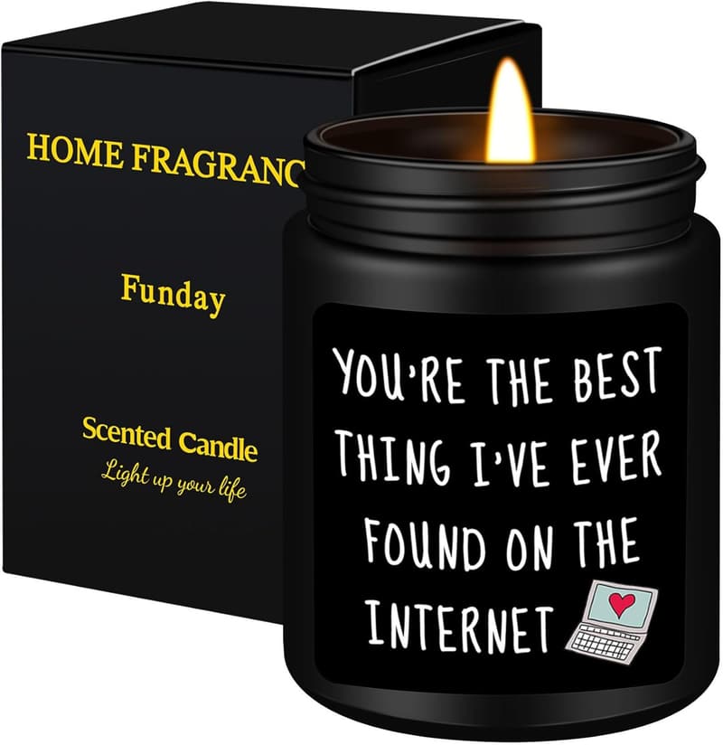 Funny Romantic Black Cedar Juniper Sandalwood Candle for Him