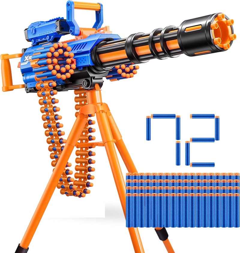 Motorized Dart Blaster with 72 Darts and Tripod for Outdoor Fun