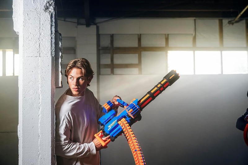 Motorized Dart Blaster with 72 Darts and Tripod for Outdoor Fun