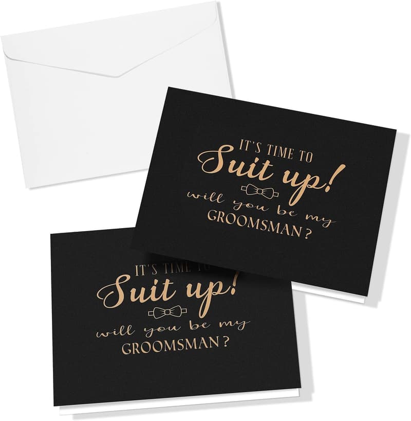 Groomsman Proposal Cards Set with Envelopes - 10 Pcs, Funny Invitations