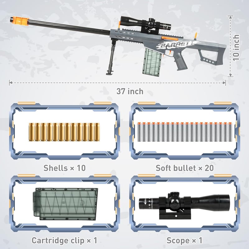 Foam Blaster Sniper Rifle - Realistic Shooting Game for Boys 8+
