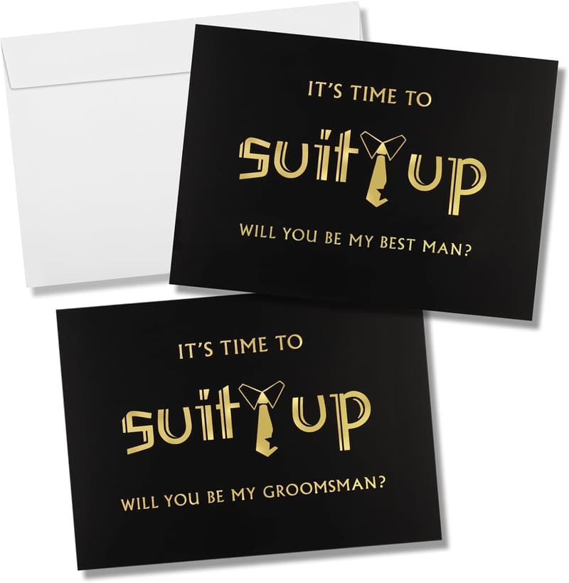 Groomsmen Proposal Cards Set with Envelopes - 8 Pieces