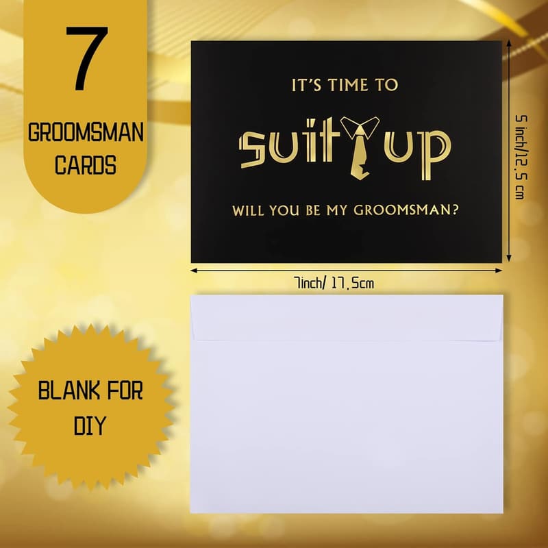 Groomsmen Proposal Cards Set with Envelopes - 8 Pieces