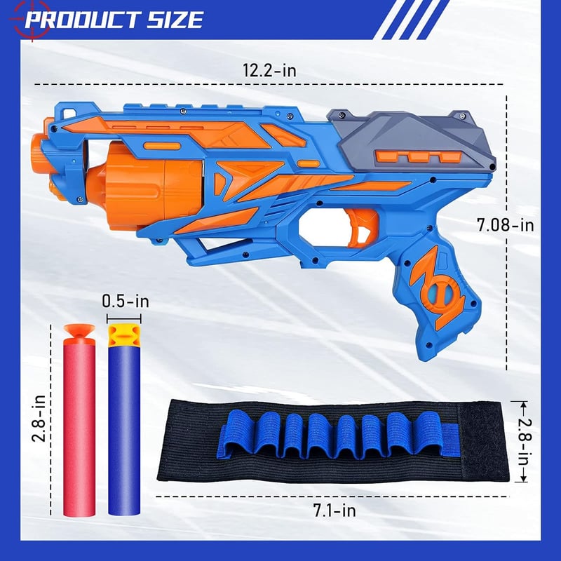 Toy Foam Blaster Gun Set with Darts - Birthday Gift for Kids 6+