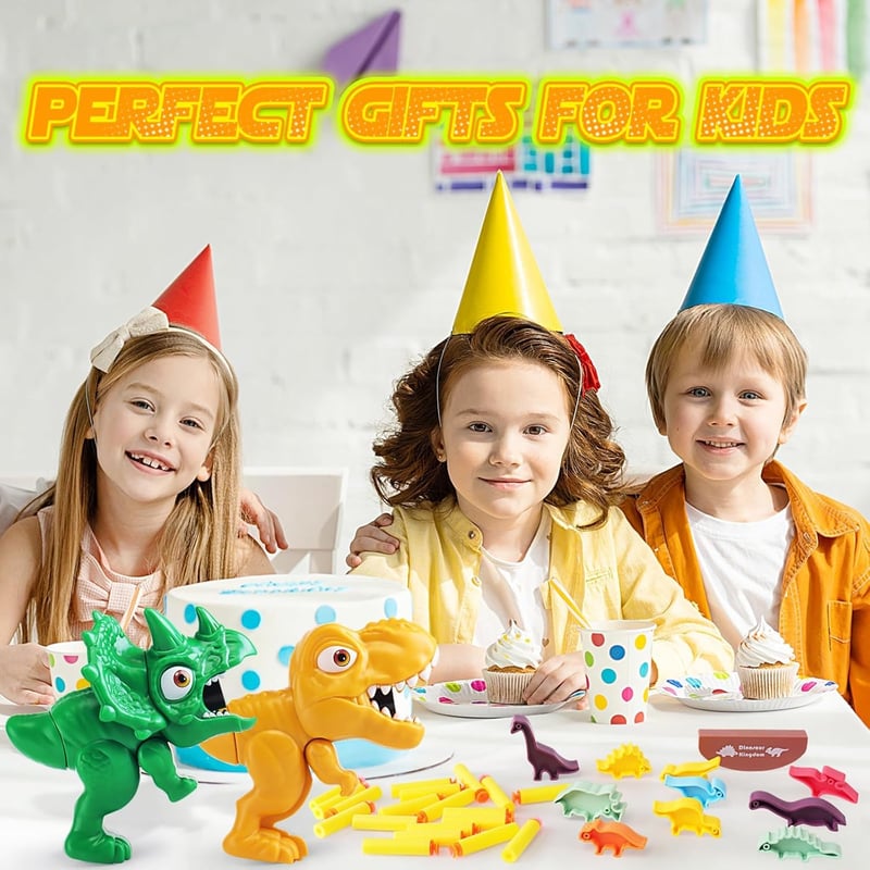 Dinosaur Shooting Game Set with Foam Darts - Outdoor Fun for Kids