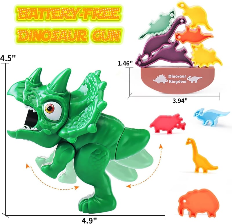 Dinosaur Shooting Game Set with Foam Darts - Outdoor Fun for Kids