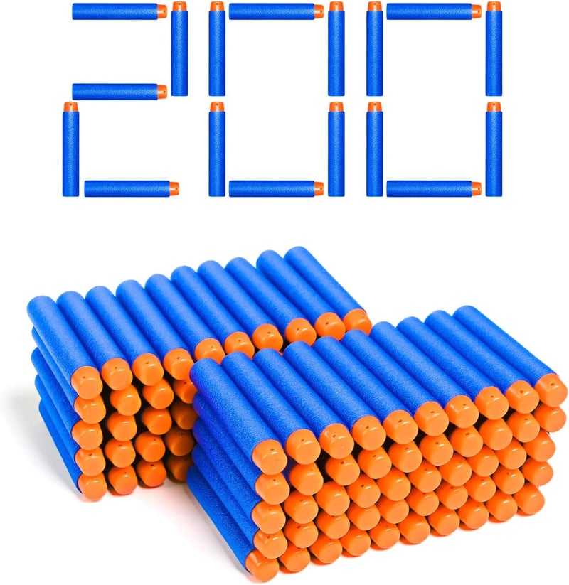 Nerf-Compatible Dart Bullets - 200 Count, Blue & Orange