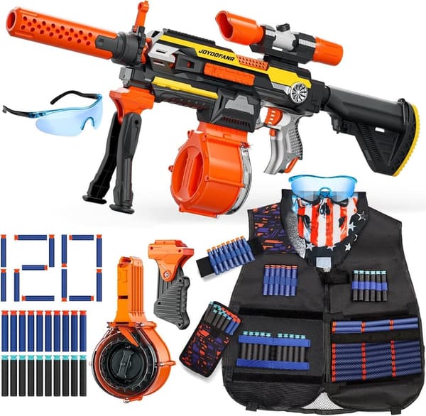 Automatic Machine Gun Toy Kit with Tactical Vest & 120 Darts
