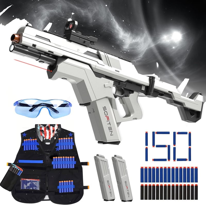 Tactical Foam Blaster Sniper Rifle with 150 Darts for Kids