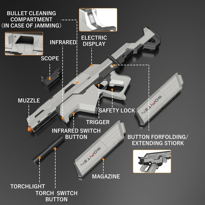Tactical Foam Blaster Sniper Rifle with 150 Darts for Kids