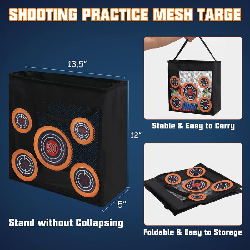 Portable Mesh Bag for Nerf Darts - Foldable Toy Storage for Kids