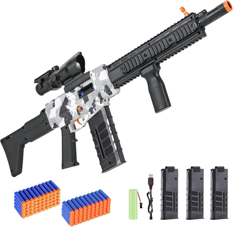 Nerf Foam Blaster Sniper Rifle with Scope & 100 Soft Bullets