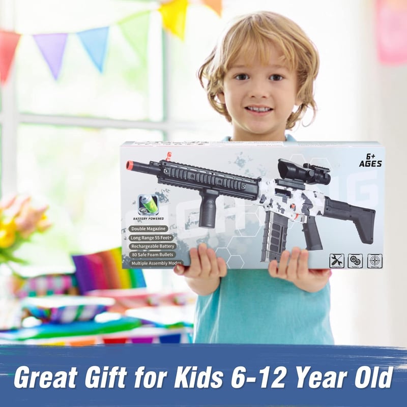 Nerf Foam Blaster Sniper Rifle with Scope & 100 Soft Bullets